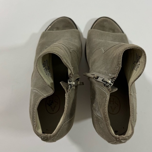 Ash Ros Bis Open Toe Metallic Wedge Ankle Bootie - Picture 4 of 9